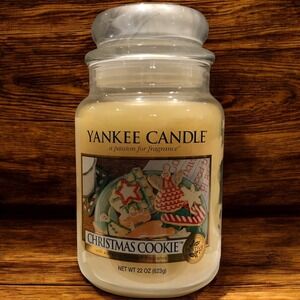 New Yankee Candle Vintage Black Band Label CHRISTMAS COOKIE  22 oz Large Jar